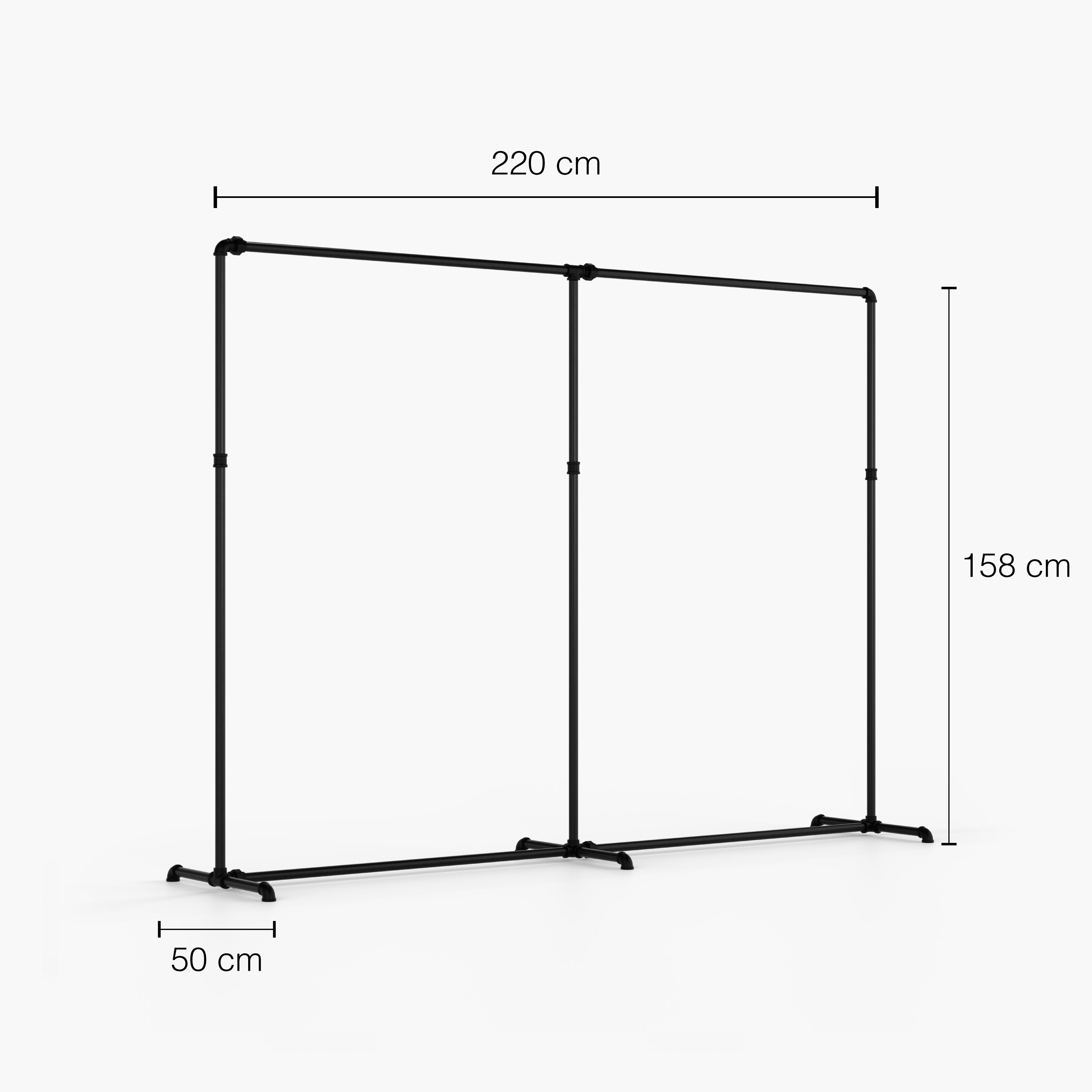 FREJA II Doppelt - Offener Kleiderständer - 220x158x50 cm
