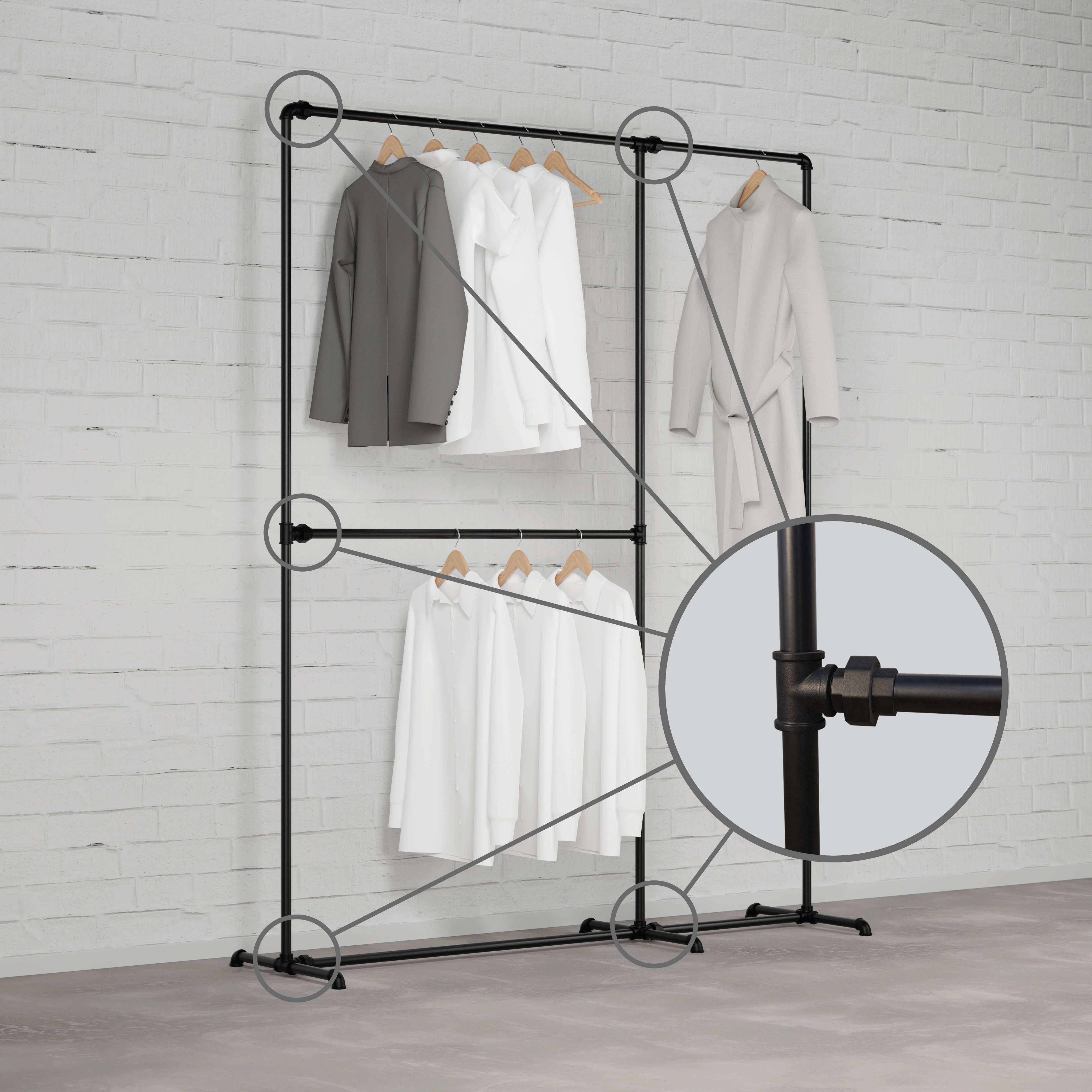 FREJA IV - Offener Kleiderständer 210x50 cm