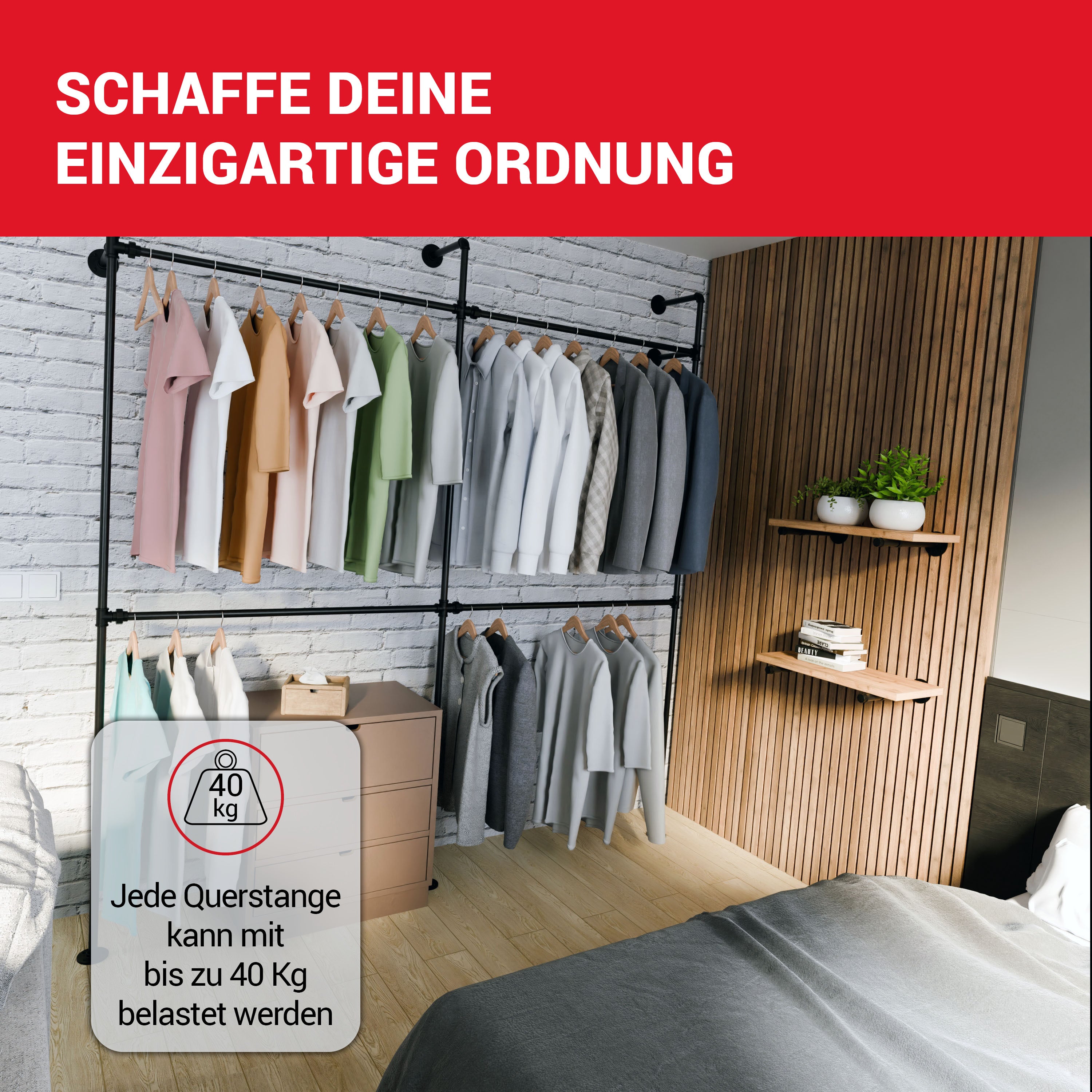 DARIO II DOPPELT Garderobenset - 222x230 cm