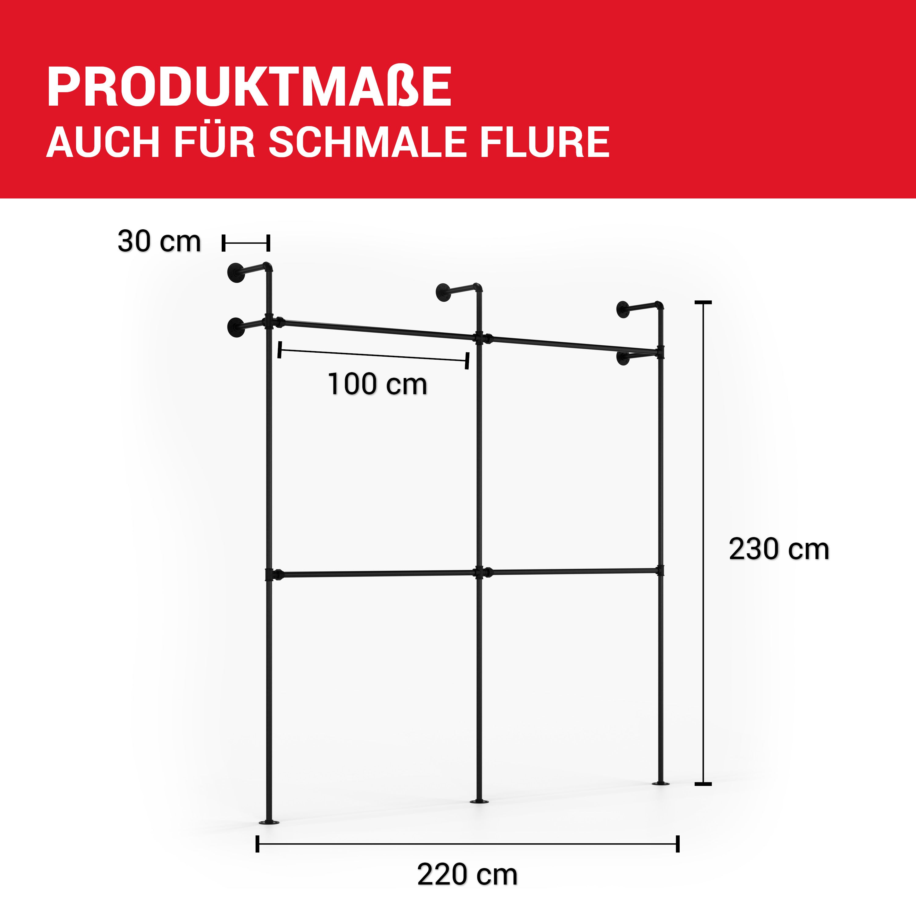 DARIO II DOPPELT Garderobenset - 222x230 cm