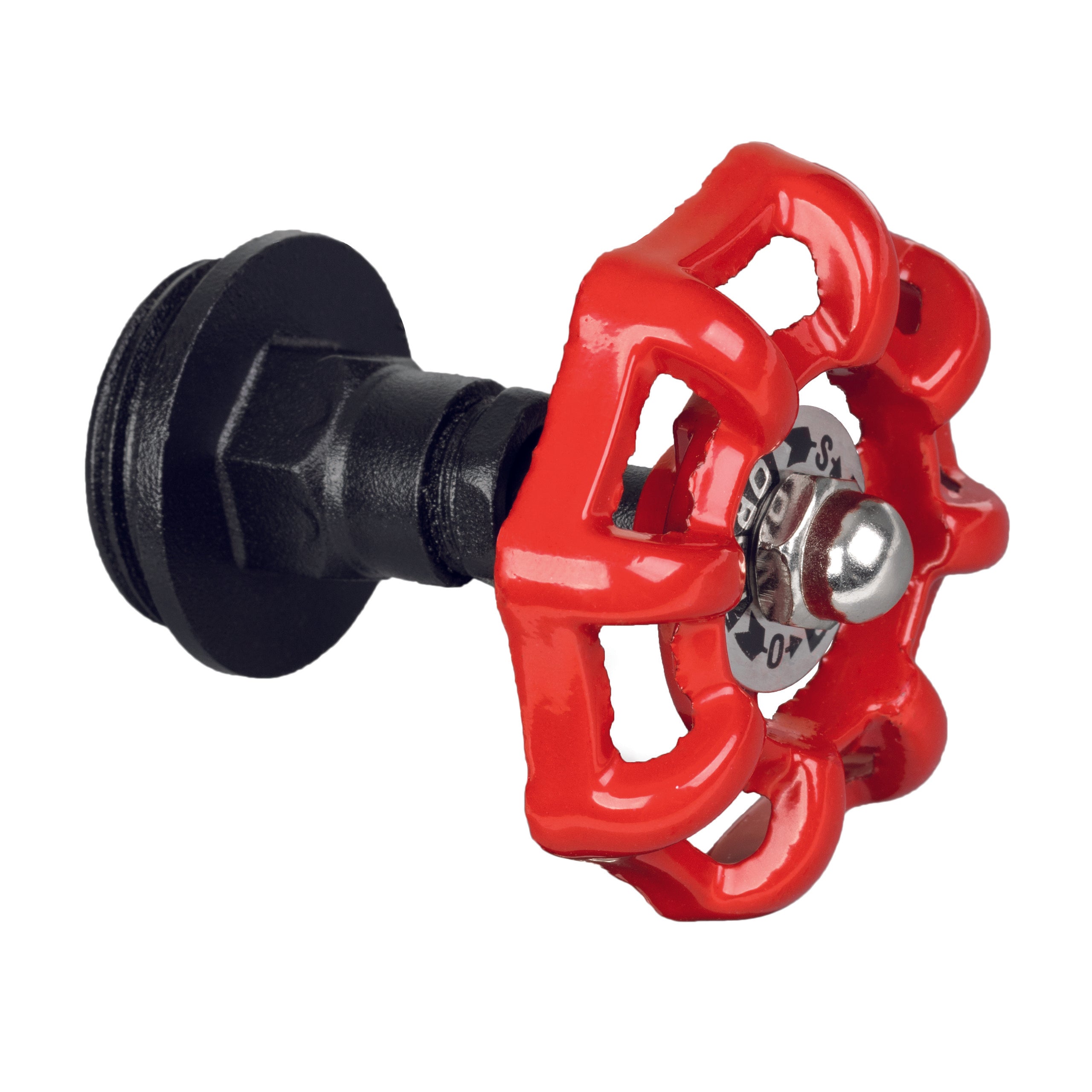 Absperrventil für Rohre schwarz / rot