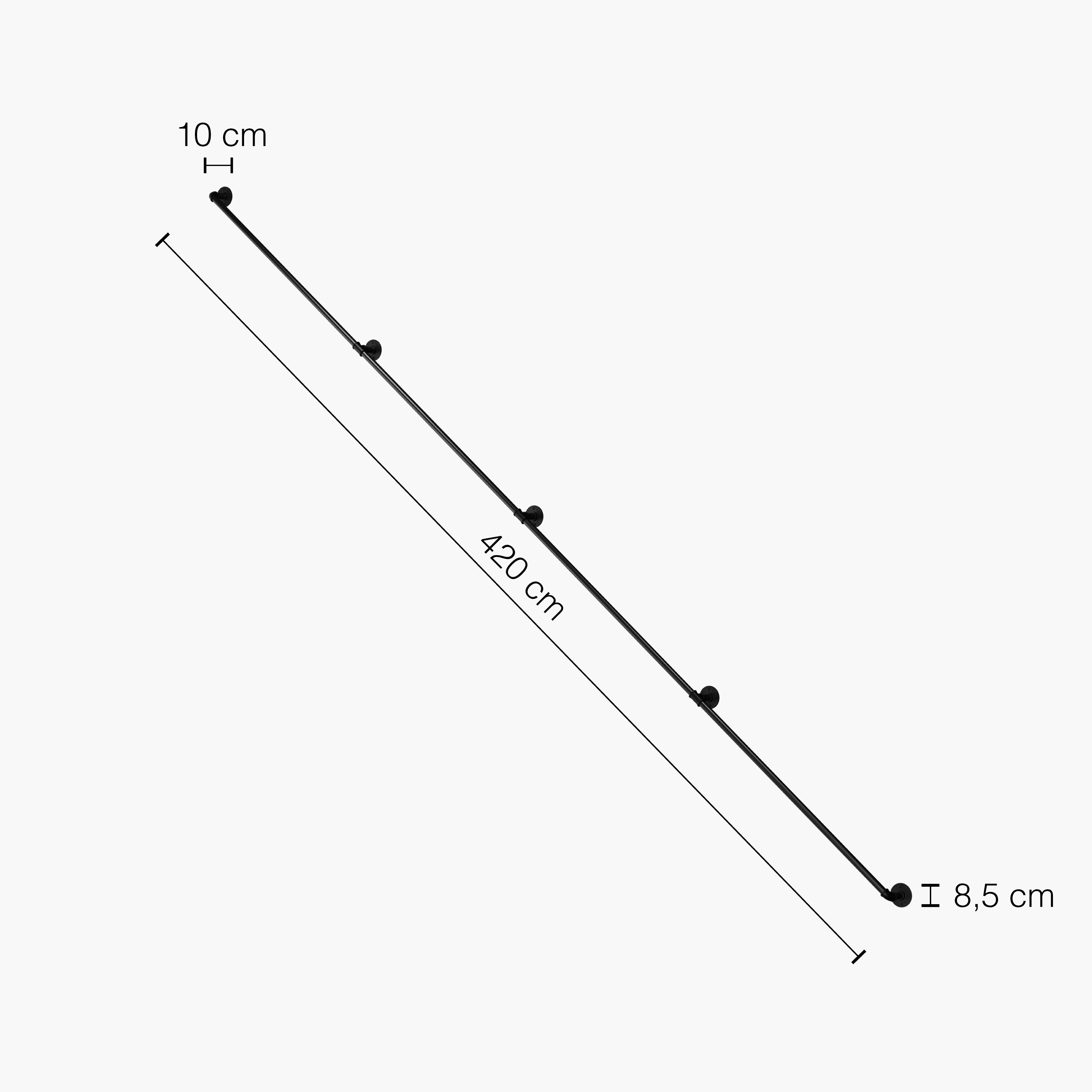 ZENA IV - Handlauf, schwarz, 420 cm