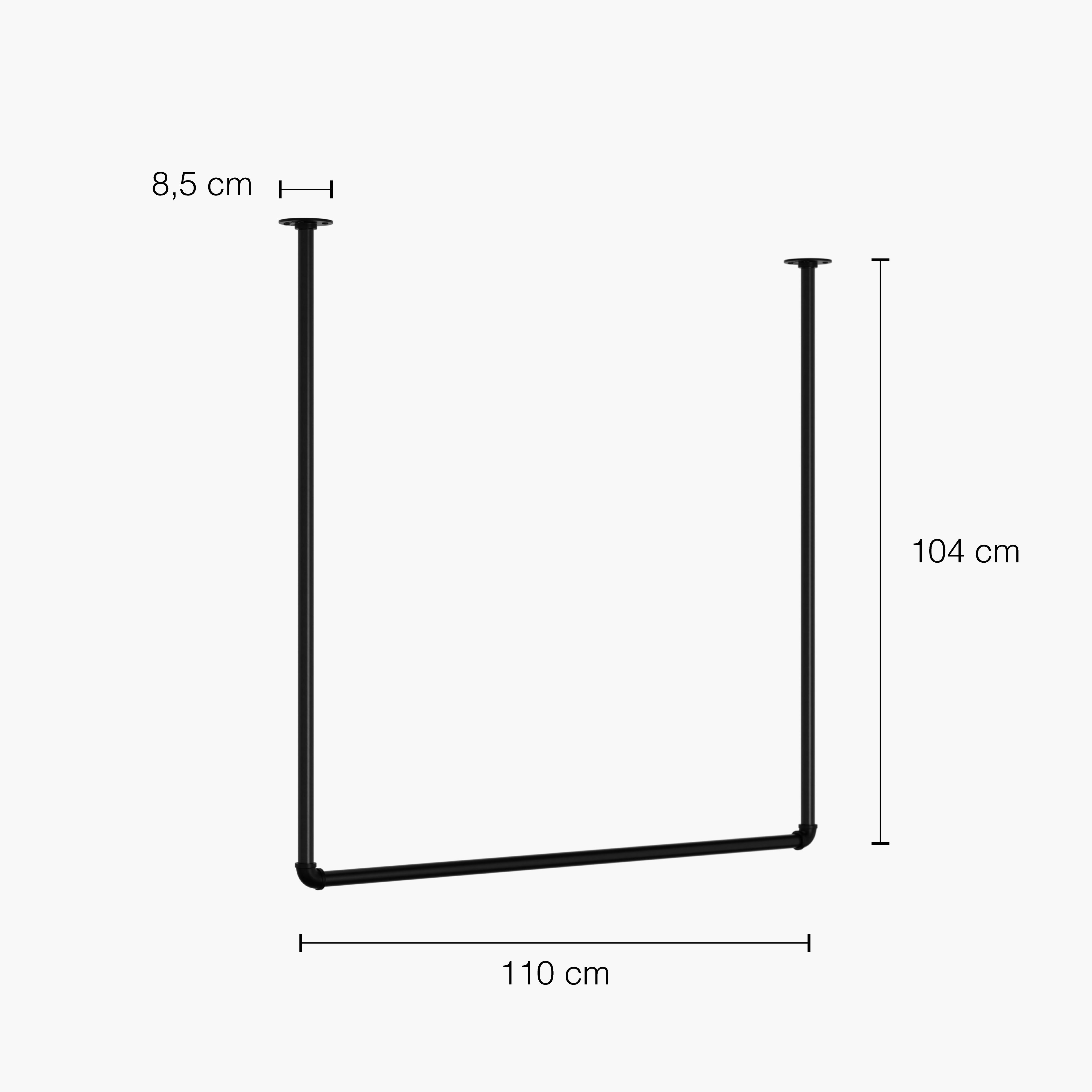 AVA V - Kleiderstange zur Deckenmontage 110x104 cm