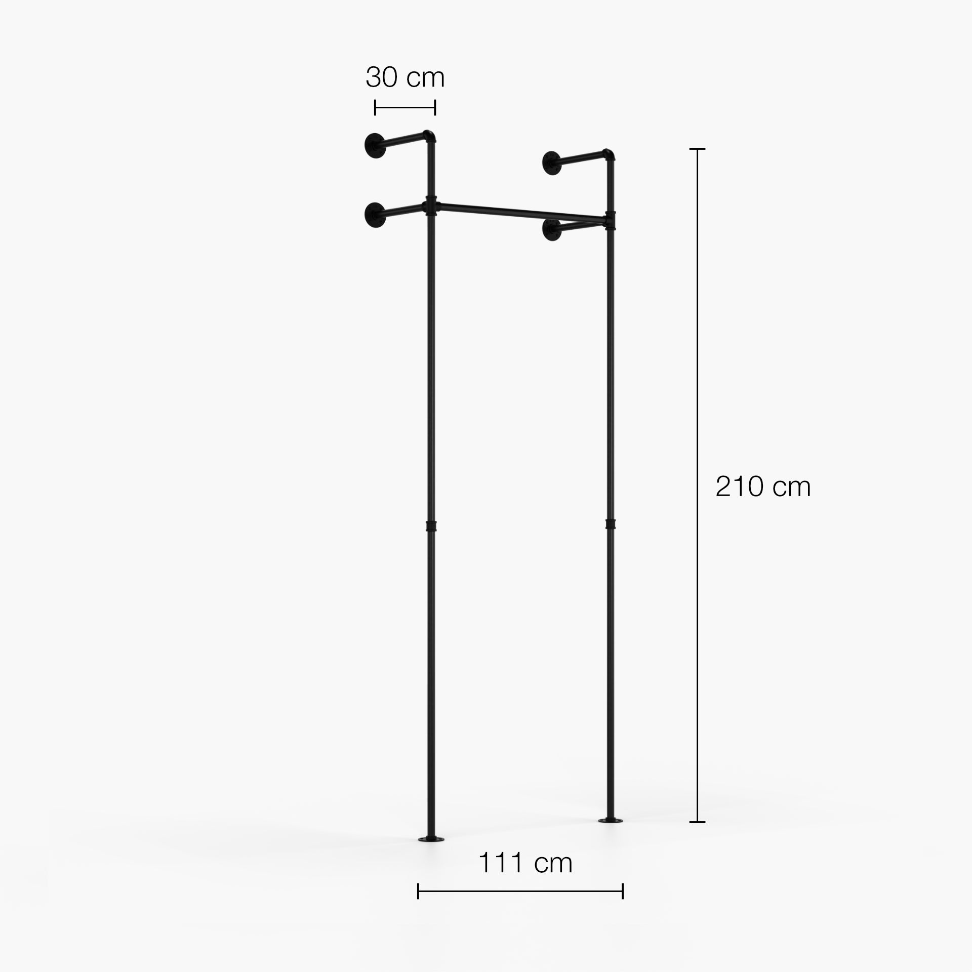 DARIO I EINZELN Garderobenset Bundle  - 111x210 cm inkl. 10 S-Haken